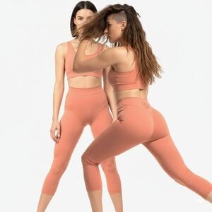 New Gymshark X KK Kendra Kathryn  Leggings Earth Orange Ruched Butt Back